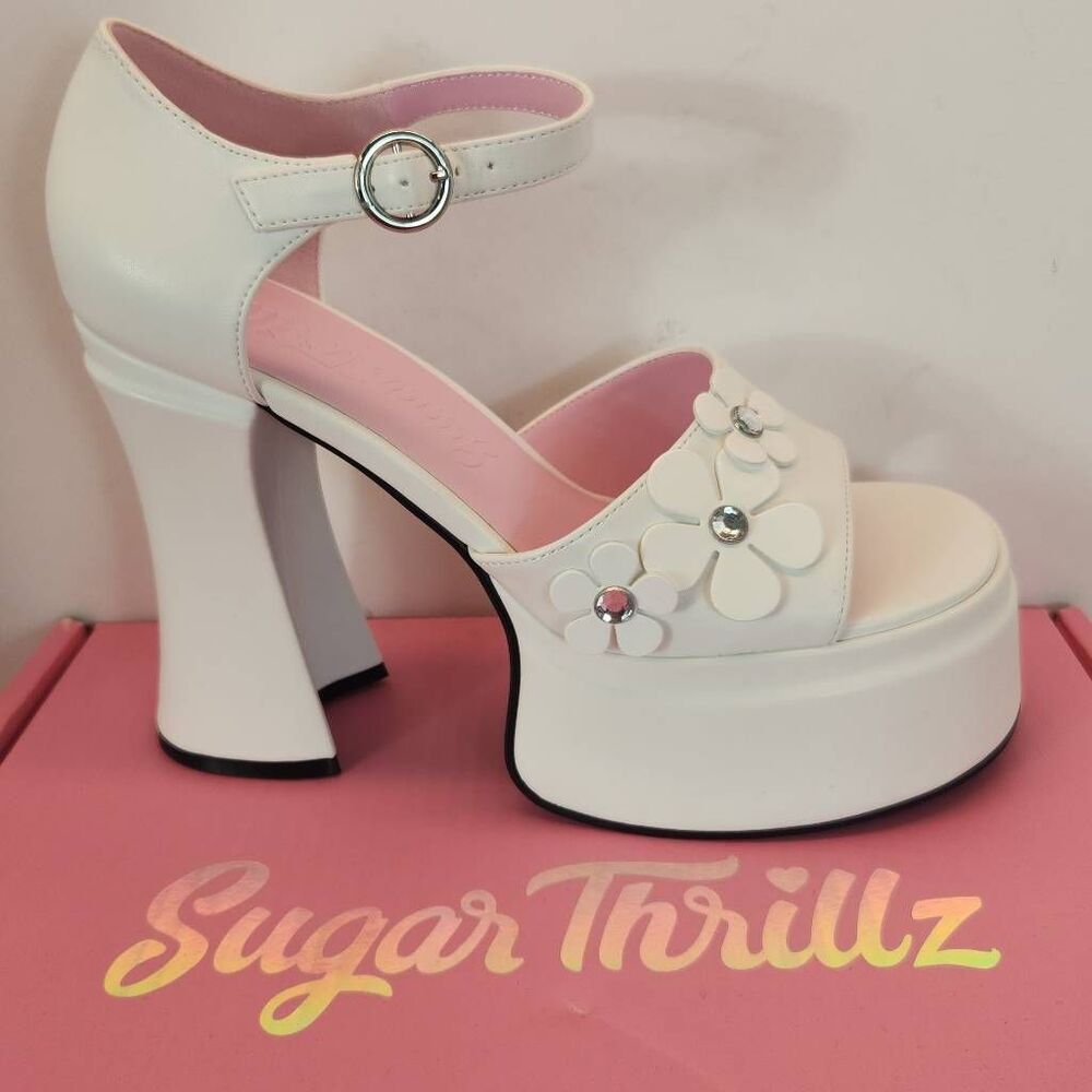 Dolls Kill - Sugar Thrillz Power Play Peep Toe Heels - Women's Size 9 Pistol 2
